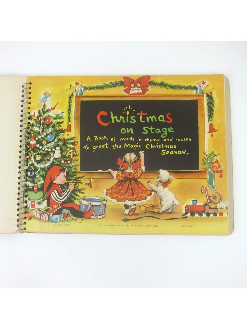 Vintage Christmas on Stage Pop Up Book Charlot Byi Children's Spiral Bound 1950